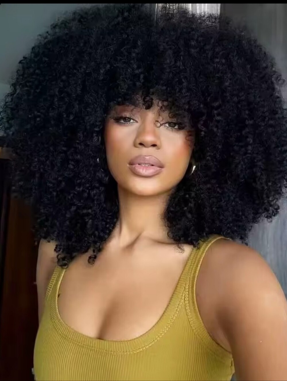 Natural Curly Afro kinky Wig - Black